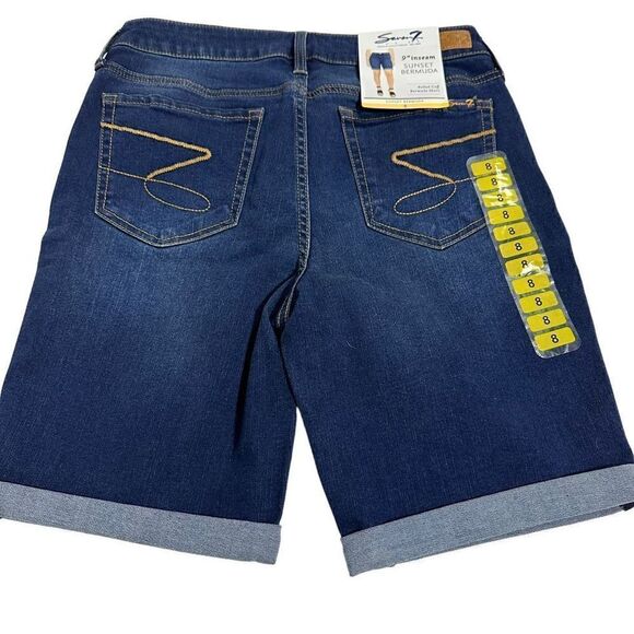 Seven7 Women’s Sunset Bermuda Shorts Rolled Cuff Bermuda Short 9" inseam Size 8 - Picture 10 of 11